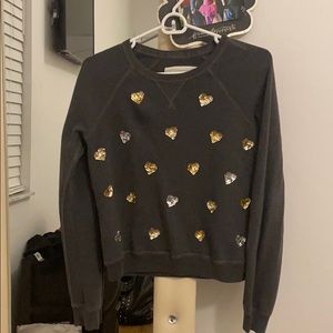 Abercrombie & Fitch Sequin Heart Crewneck